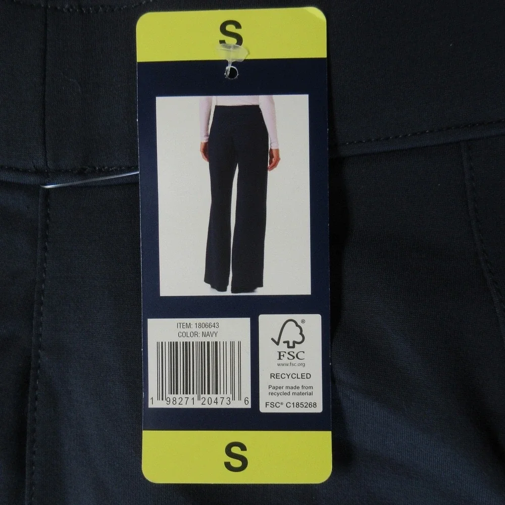 SPLENDID Wide Leg Pull On Trousers Size S Navy Blue Stretch Knit Dress Pants NWT